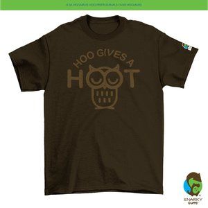 Hoo Gives a Hoot Owl Tonal T-Shirt DARK CHOCOLATE BROWN